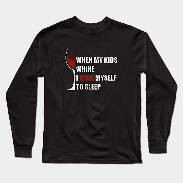 funny wine drinking joke for wine lover, drink and alcohol drinker Long Sleeve T-Shirt by A Comic Wizard